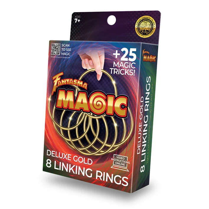 Deluxe Gold Linking Rings Illusion Kit w/ 25 Magic Tricks – AbracadabraNYC