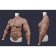 Deluxe Silicone Muscle Chest Dark Standard Size Rent