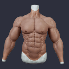 Deluxe Silicone Muscle Chest Dark Standard Size Rent