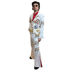 Authentic Professional Elvis Adult Costume w/ Rhinestones & Belt