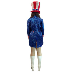 Miss Uncle Sam Sequined 4th Of July Adult Costume