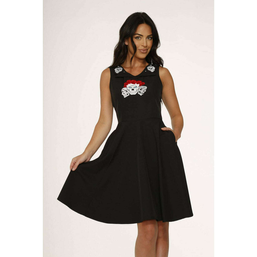 skull skater dress Gothic skater dress, skull skater dress, floral dress for her, Gothic skull dress, skater dress for teen, gift for skull lover