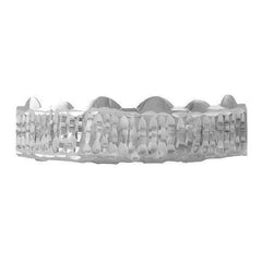 Diamond Cut Silver Bar Style Rhodium Grill TOP