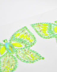 Neon Green UV Butterfly Gems & Pasties