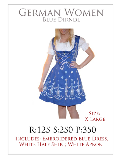 Blue German Dirndl Women's Costume