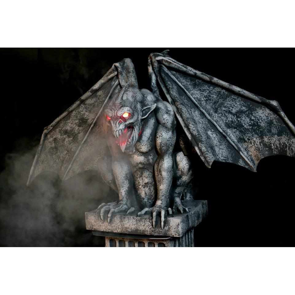 7' Gargoyle w/ Expandable Wings & Fog Breath Electric Animatronic Prop
