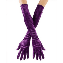 Elegant Long Velvet Gloves