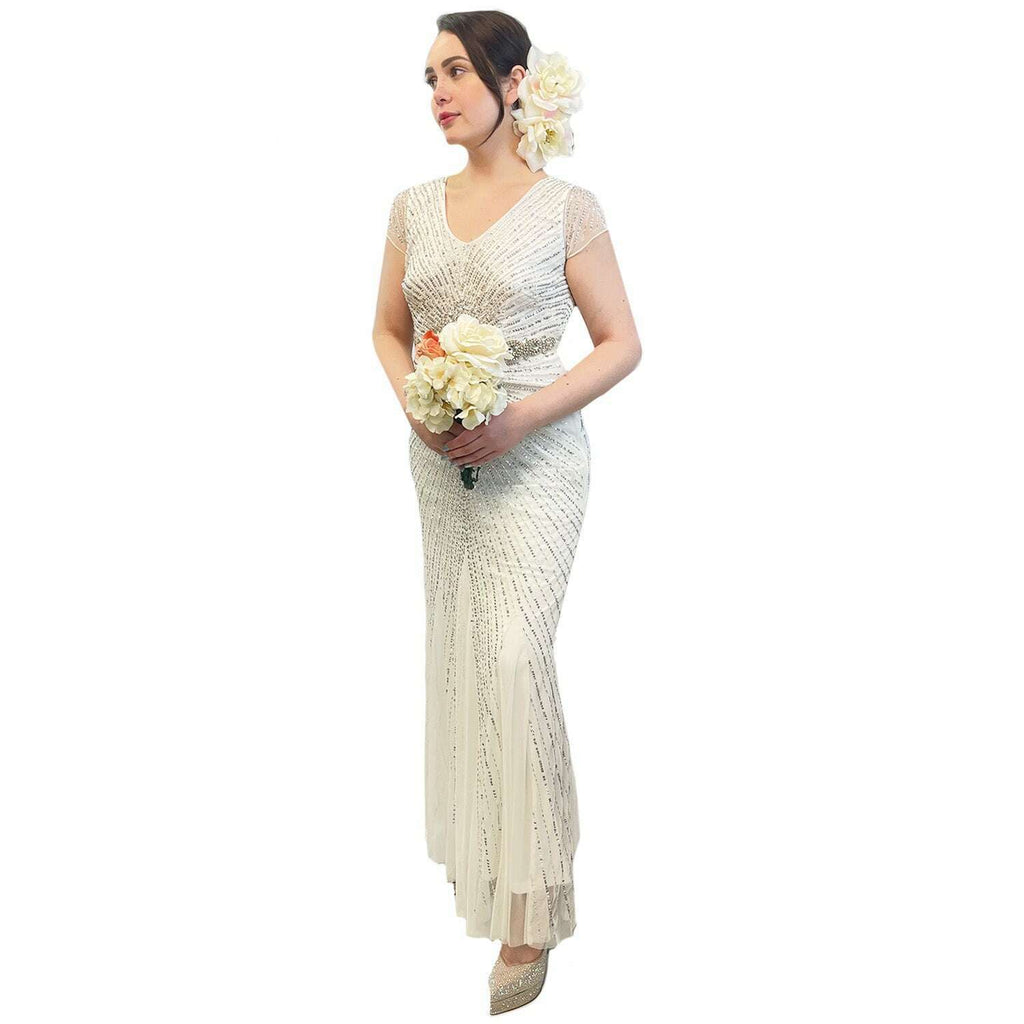 Exclusive 1920s Beaded Wedding Gown Women's Costume – AbracadabraNYC