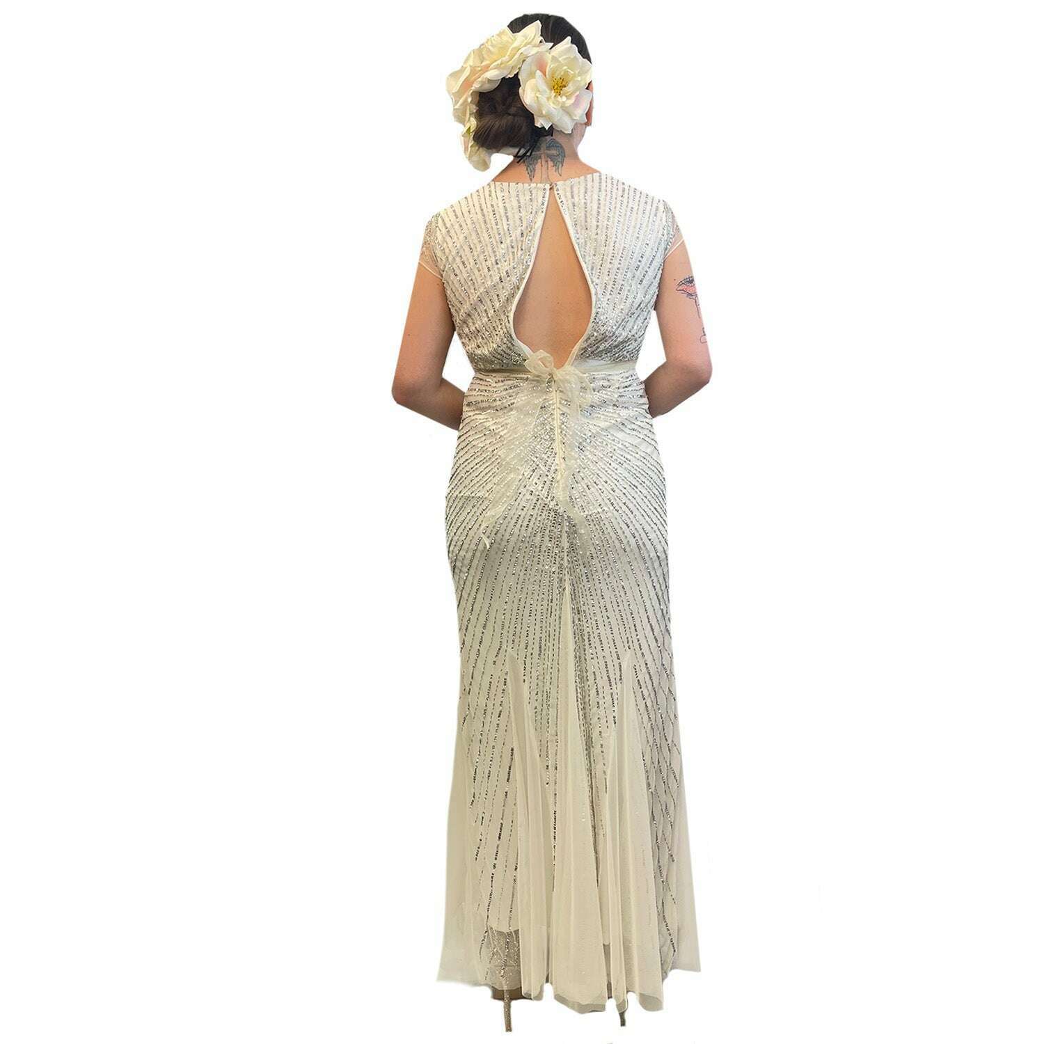 Exclusive 1920s Beaded Wedding Gown Women's Costume AbracadabraNYC Exclusive 1920s Beaded Wedding Gown Women's Costume AbracadabraNYC