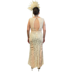 Exclusive 1920s Vintage Peach Lace Evening Dress Adult Costume