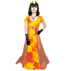 Eye-Catching Regency Sequin Floral Empire Dress Adult Costume