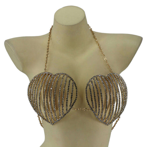 Eye Catching Rhinestone Heart Shaped Bra Top – AbracadabraNYC