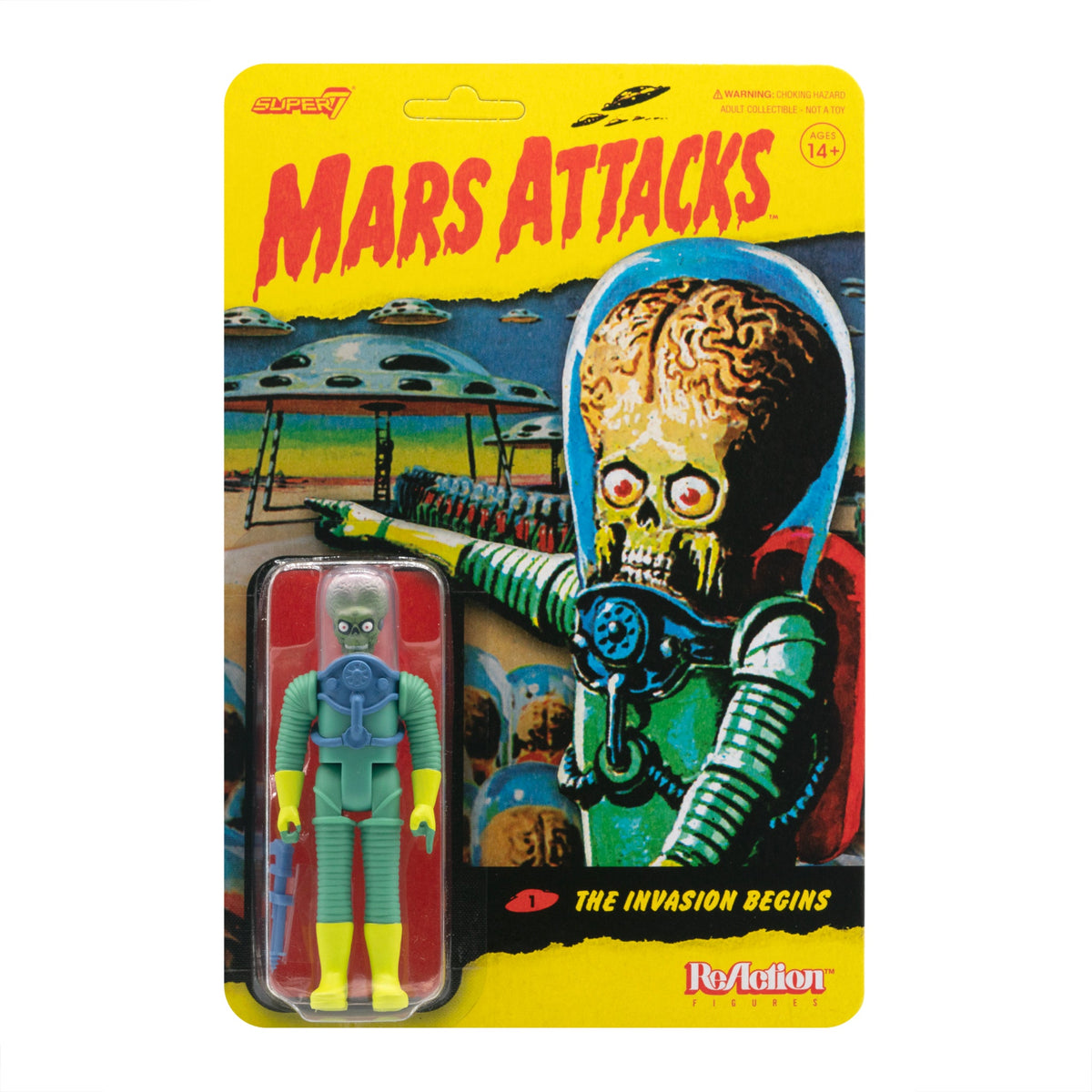 Mars Attacks: 3.75" The Invasion Begins ReActive Collectible Action Figure w/ Ray Gun