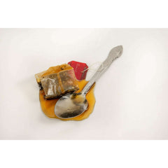 Fake Spilled Tea Bag with Spoon Prop