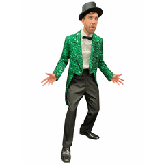 Fantastic Green Sequin Men's Adult Tailcoat