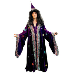 Fantasy Plum Purple Adult Wizard Cloak & Hat