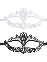 Simple Frilly Lace Unisex Masquerade Mask with Enlarged Eyes