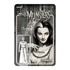 The Munsters: 3.75" Lily Munster Greyscale ReAction Collectible Action Figure w/ Candlestick