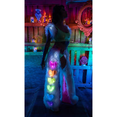 Rainbow Heart Light Up Faux Fur Chaps
