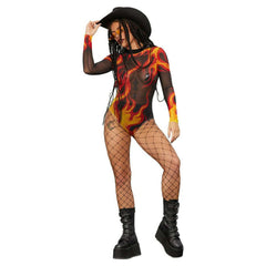 Flaming Hot Beauty Flame Bodysuit