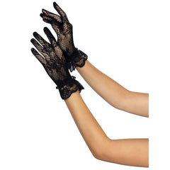 Floral Lace Wrist Length Gloves