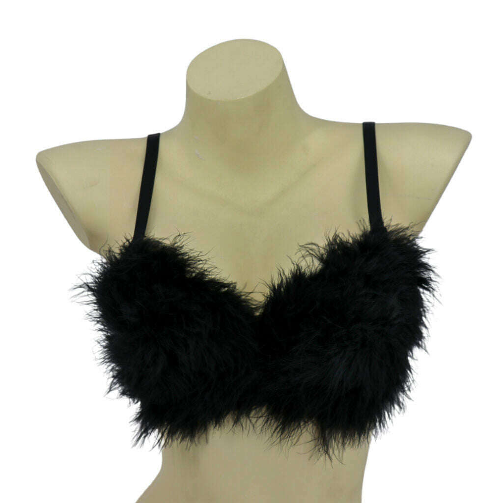 Feather Rave Bra Fluffy Feather Bra – AbracadabraNYC