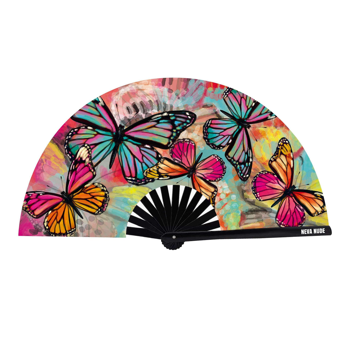 Flutter By Butterfly Super Blacklight Reactive Folding Fan