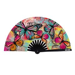 Flutter By Butterfly Super Blacklight Reactive Folding Fan