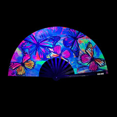 Flutter By Butterfly Super Blacklight Reactive Folding Fan