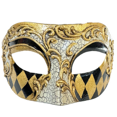 Lorenzo Checkered Venetian Men's Mask