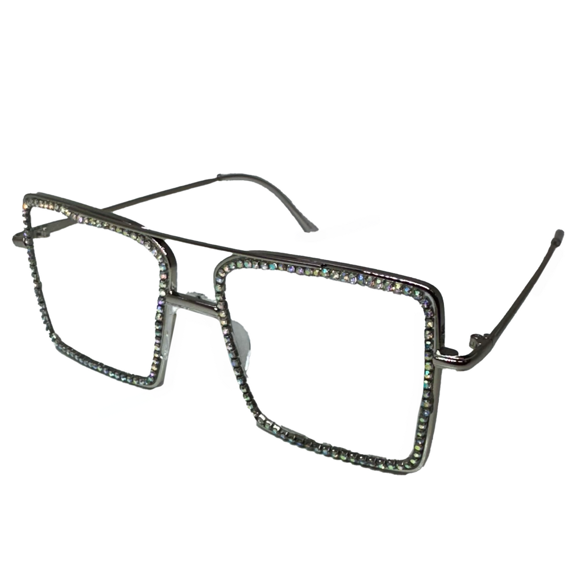 Square Gem Frame Glasses