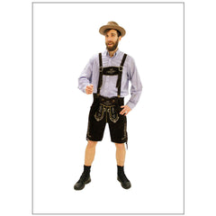 German Men Brown Lederhosen Adult Costume