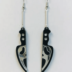 Ghost Face Knife Earrings