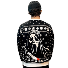 Ghostface Printed Graphic Holiday Sweater