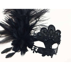 Gia Jeweled Venetian Feather Mask