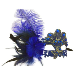 Gia Jeweled Venetian Feather Mask