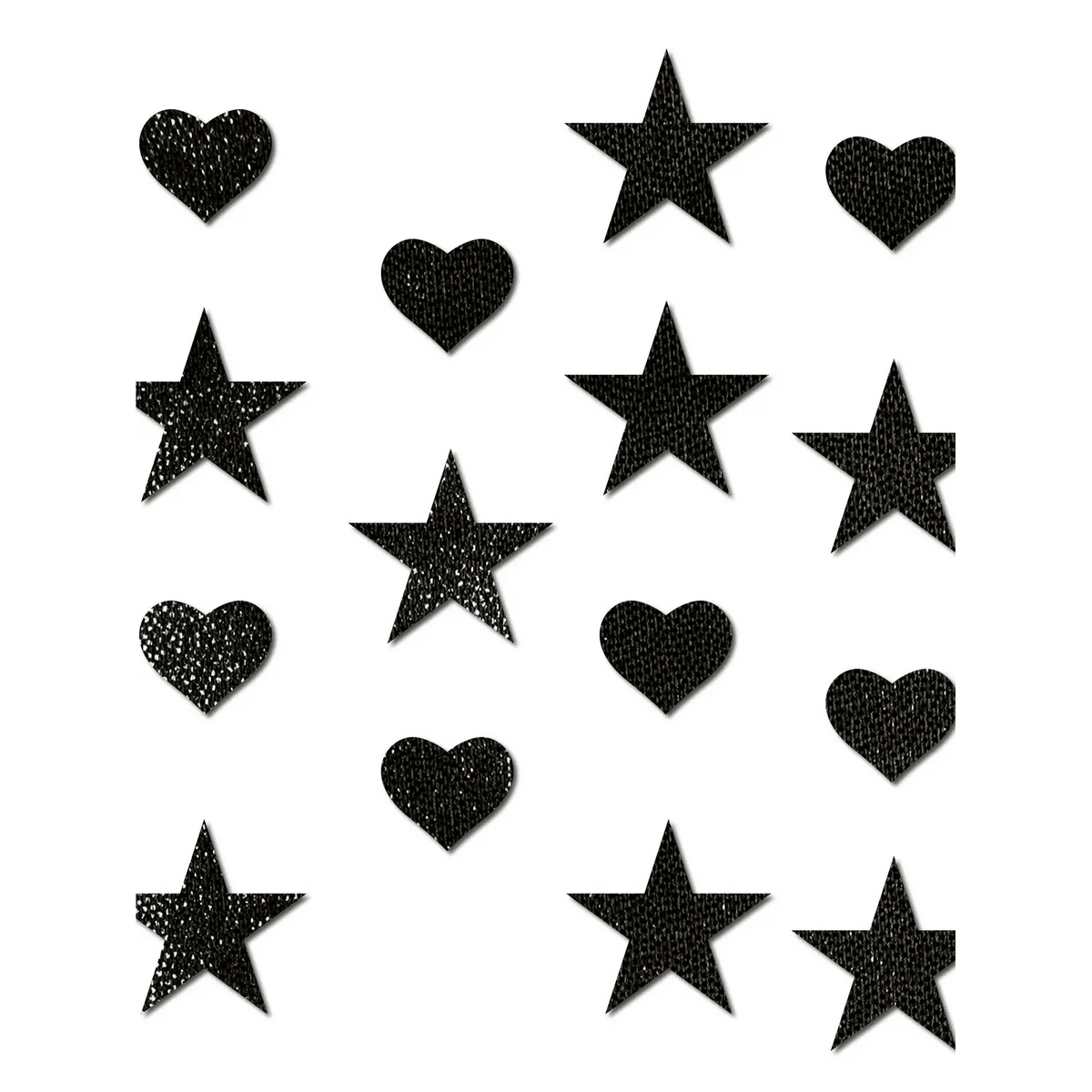 Glossy BlackConfetti Baby Heart & Star Body Pasties