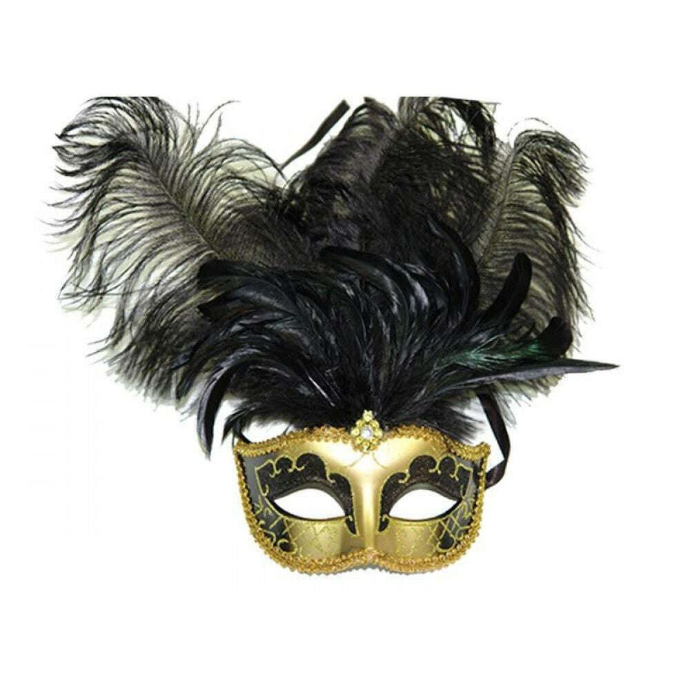 Godiva Feathered Small Venetian Mask