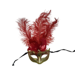 Godiva Feathered Small Venetian Mask