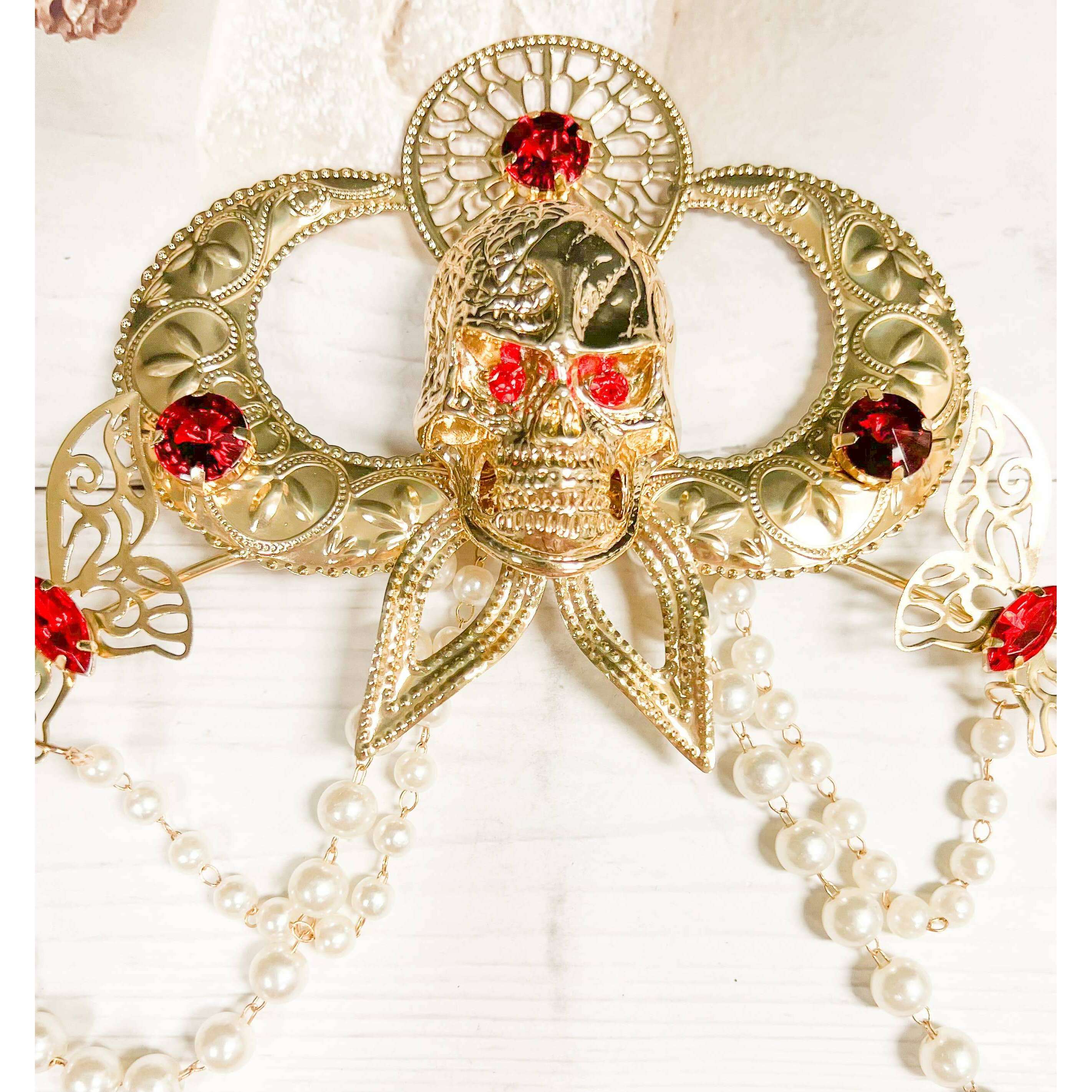 Gold Celestial Skull Headpiece