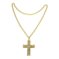 Gold Classic Metal Cross Unisex Necklace