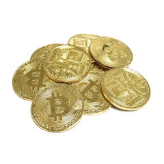 Gold Plated Bitcoin Cryptocurrency BTC Collectible Replica Display Prop