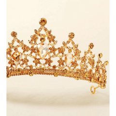 Gold Rhinestones Tiara