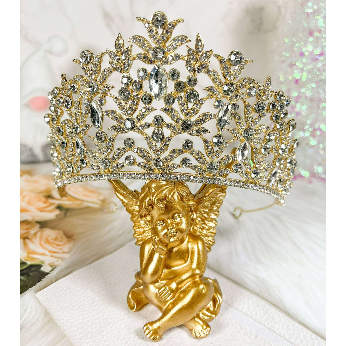 Gold Sparkle Rhinestone Tiara