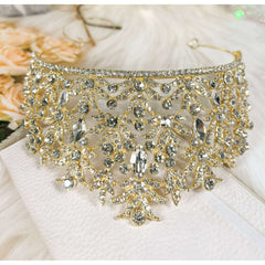 Gold Sparkle Rhinestone Tiara