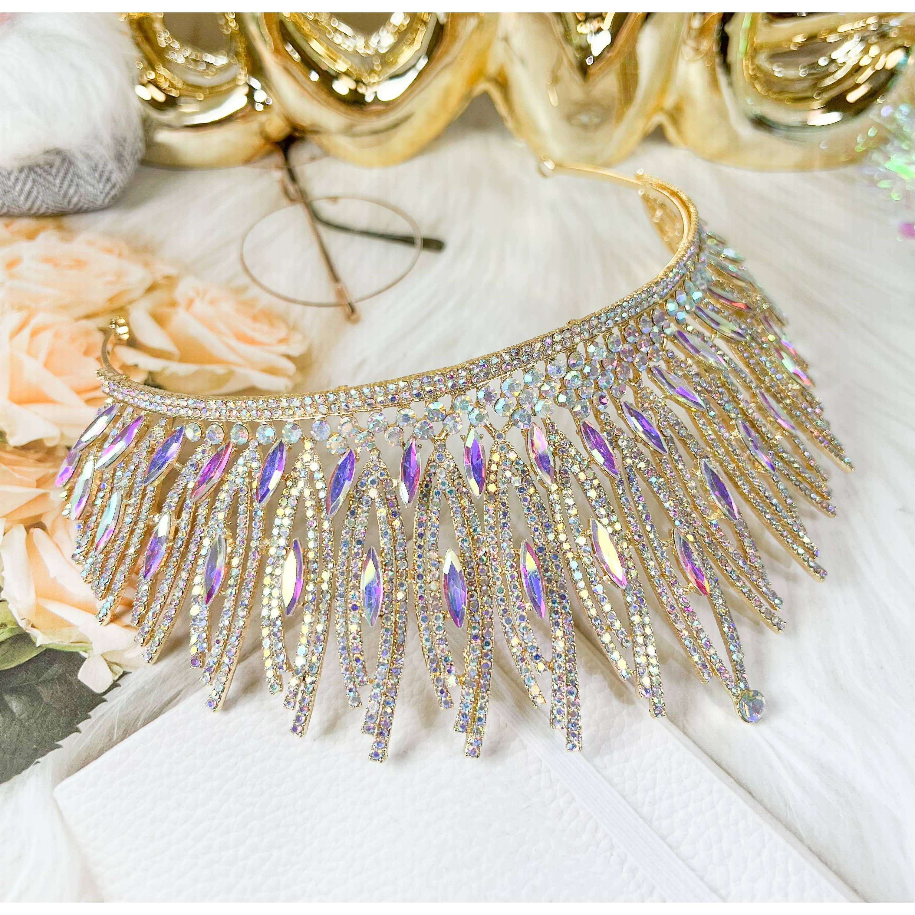 Gold Ultraviolet Crystal Tiara