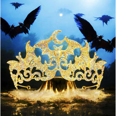 Gold Vampire Bat Rhinestone Crown