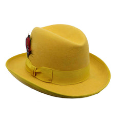 Golden Wool Fedora Hat