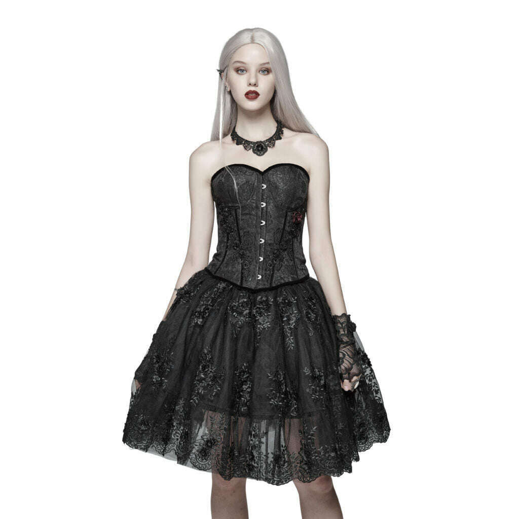 Gorgeous Black Lolita Half Skirt