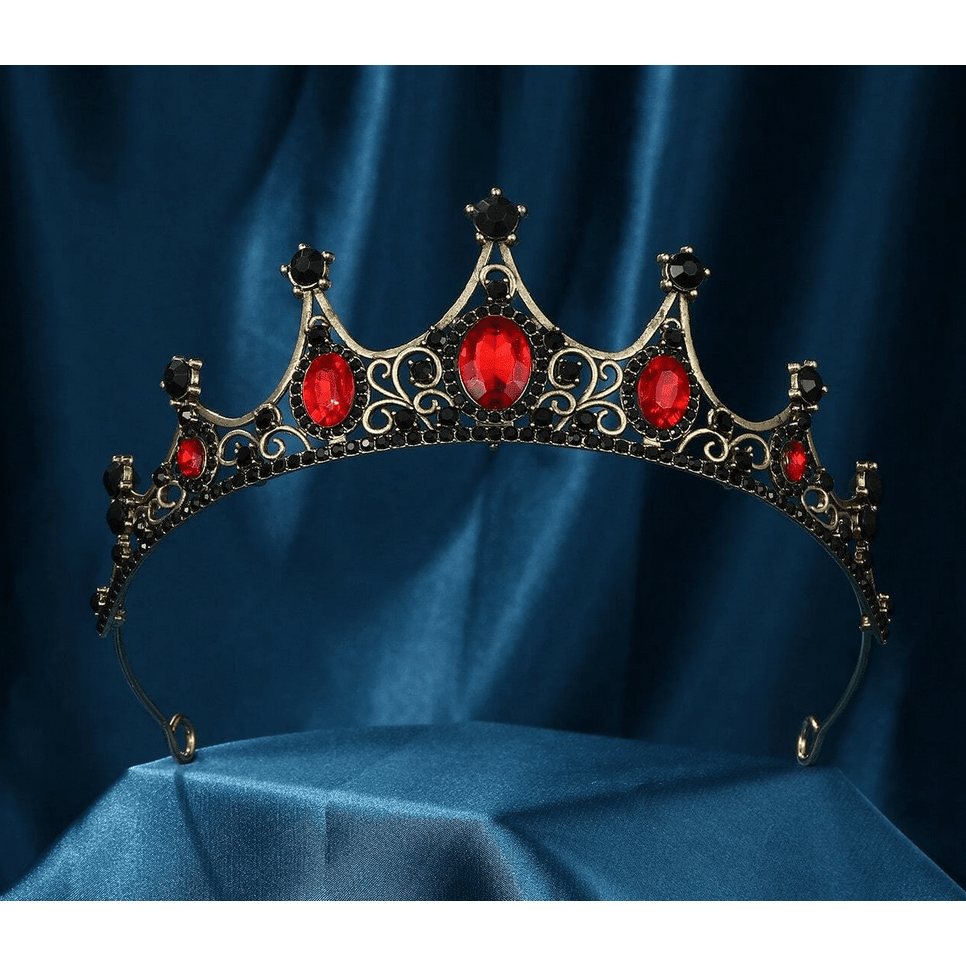 Goth Red and Black Tiara